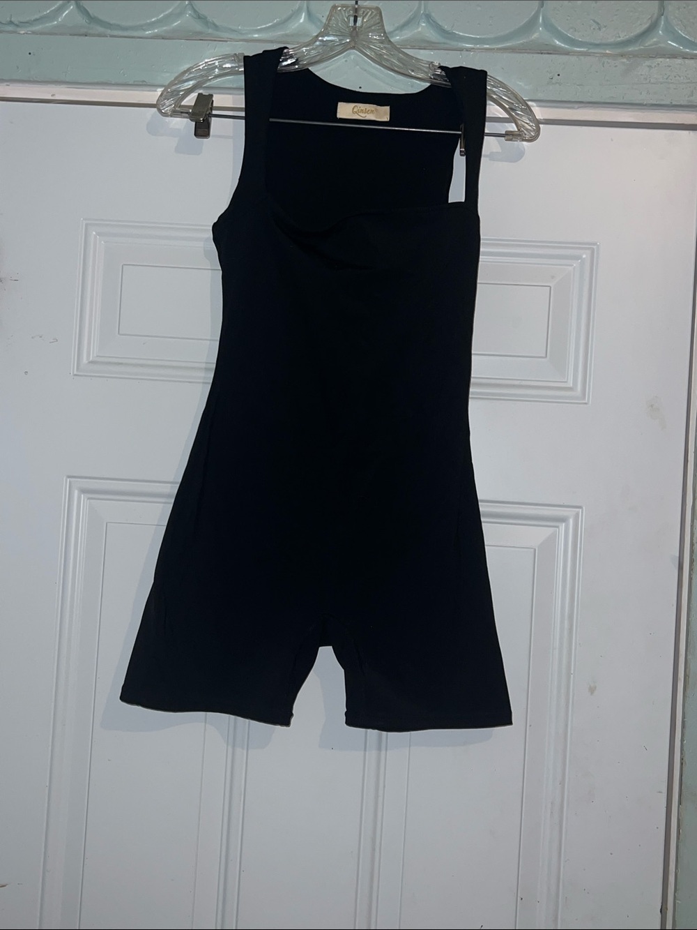 Quince Black Square-Neck Romper